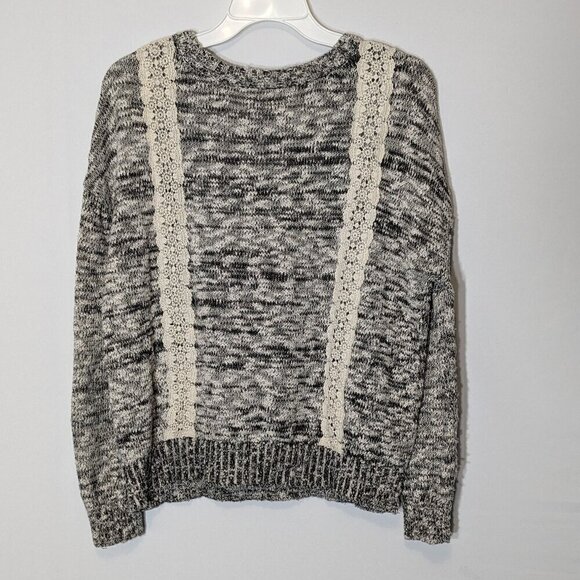 Women's GENTLE FAWN Brown/Beige Variegated Pullover Sweater w Lace; Size S - Picture 2 of 5